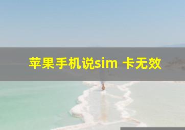 苹果手机说sim 卡无效